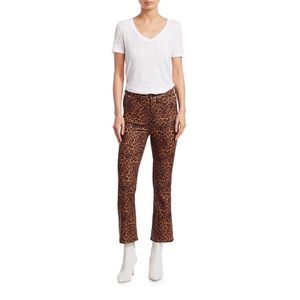 7 FOR ALL MANKIND Leopard-Print High-Rise Slim-Fit Kick Flare Jeans